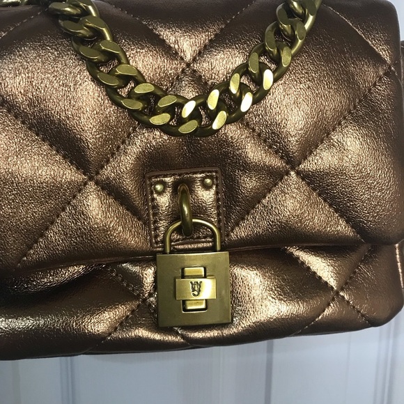 Steve Madden Terra Quilted Bronze Chain Strap Women's Bag - Picture 4 of 7